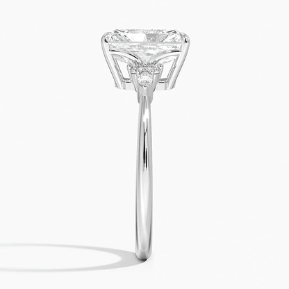 Radiant-Cut Moissanite Engagement Ring with Marquise Accents - Novelle Vow