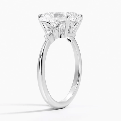 Radiant-Cut Moissanite Engagement Ring with Marquise Accents - Novelle Vow