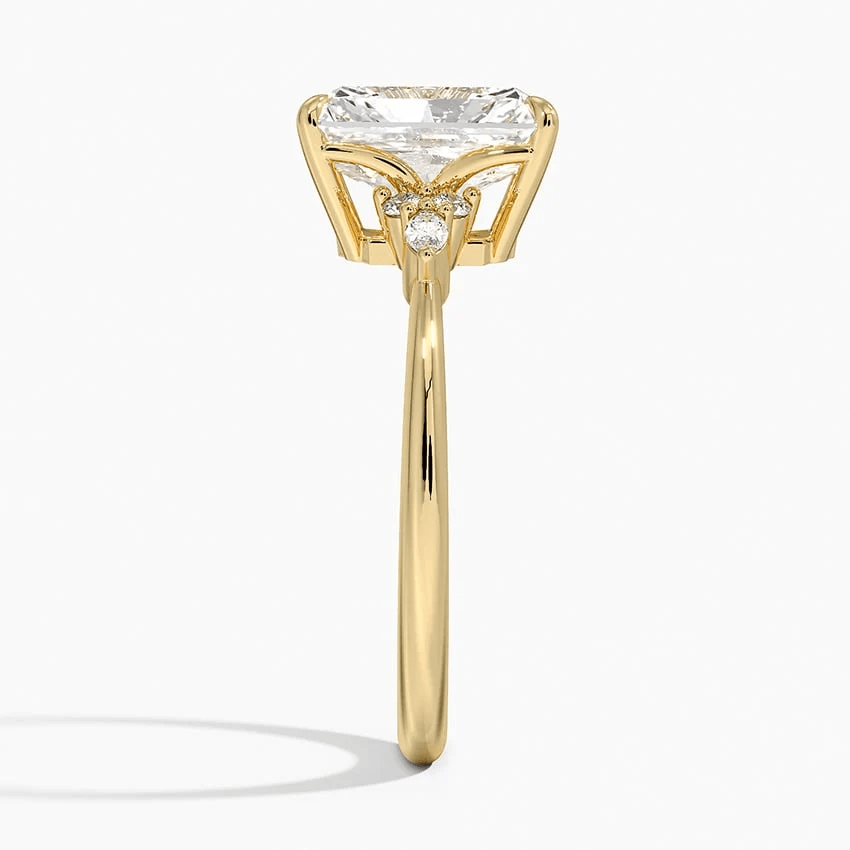Radiant-Cut Moissanite Engagement Ring with Marquise Accents - Novelle Vow
