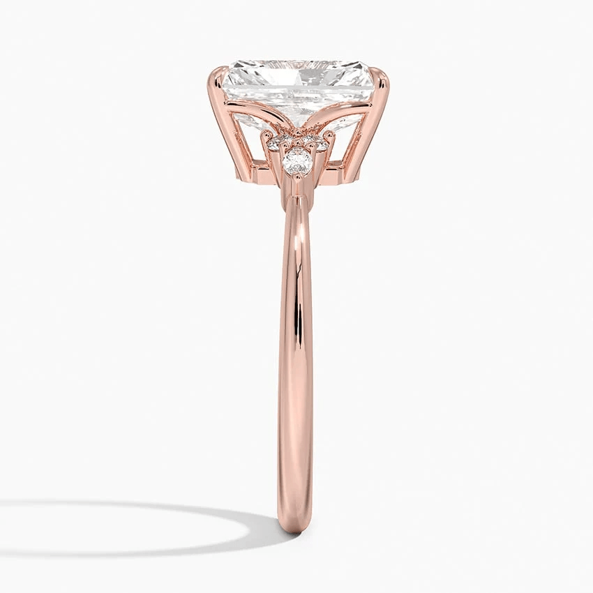 Radiant-Cut Moissanite Engagement Ring with Marquise Accents - Novelle Vow