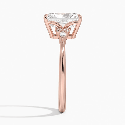 Radiant-Cut Moissanite Engagement Ring with Marquise Accents - Novelle Vow