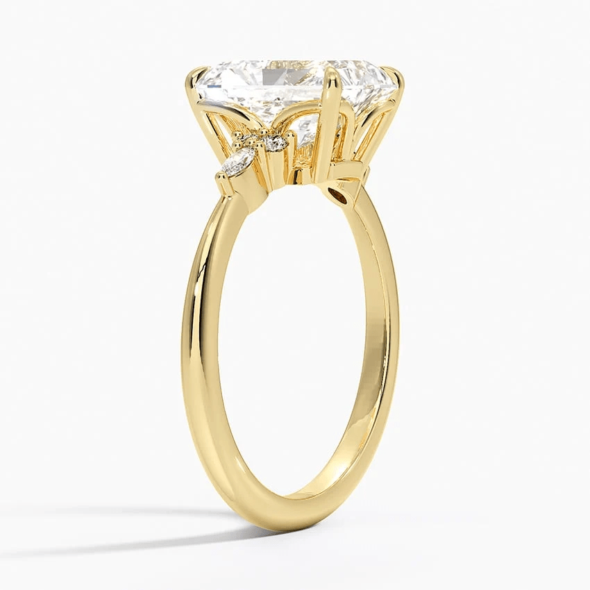 Radiant-Cut Moissanite Engagement Ring with Marquise Accents - Novelle Vow