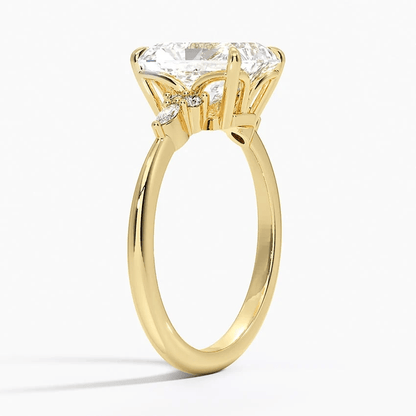 Radiant-Cut Moissanite Engagement Ring with Marquise Accents - Novelle Vow