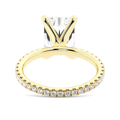 5ct Radiant-Cut Moissanite Engagement Ring with Pavé Band