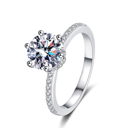 Round Moissanite Ring with Pavé & Hidden Halo - Novelle Vow
