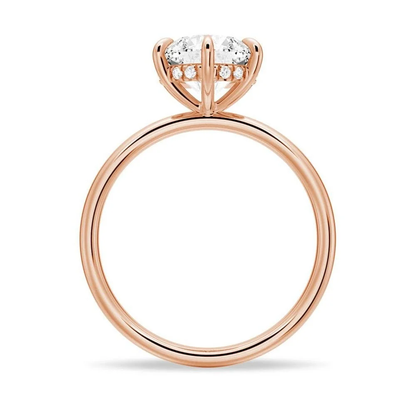 Round Moissanite Solitaire Engagement Ring and Pavé Wedding Band Set