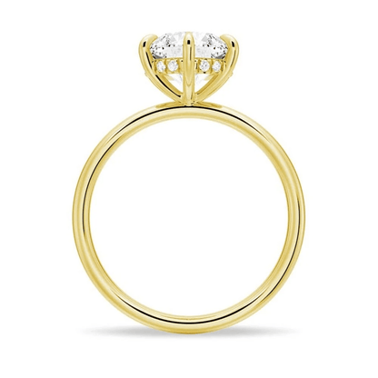 Round Moissanite Solitaire Engagement Ring and Pavé Wedding Band Set - Novelle Vow