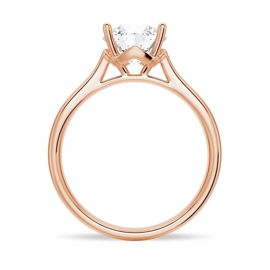 Classic Four-Prong Round Moissanite Solitaire Engagement Ring