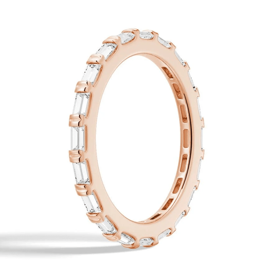 Slim Baguette Moissanite Stackable Band - Novelle Vow