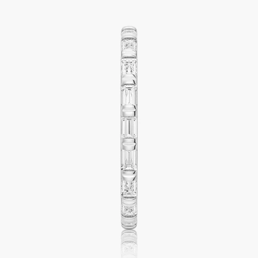 Slim Baguette Moissanite Stackable Band - Novelle Vow