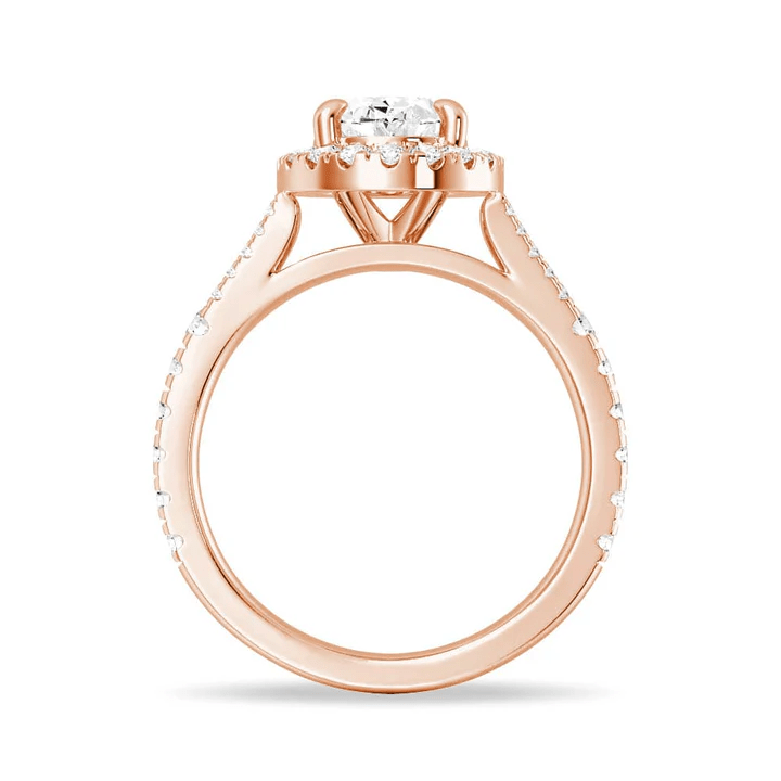 Split Shank Halo Oval Moissanite Engagement Ring - Novelle Vow