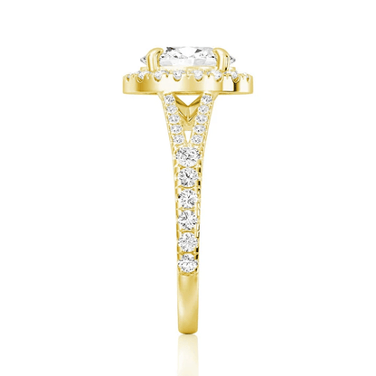 Split Shank Halo Oval Moissanite Engagement Ring - Novelle Vow