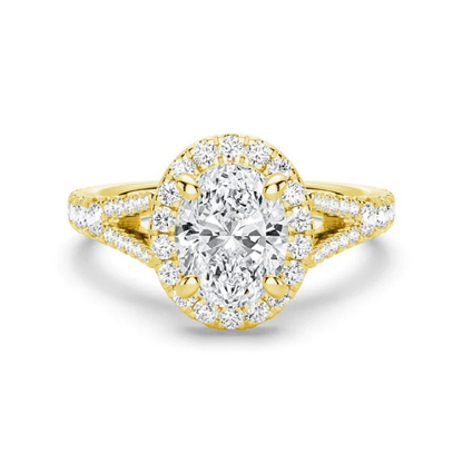 Split Shank Halo Oval Moissanite Engagement Ring - Novelle Vow