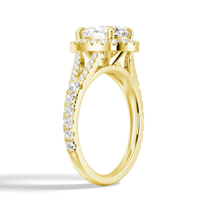 Split Shank Halo Oval Moissanite Engagement Ring - Novelle Vow