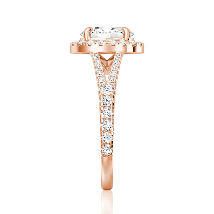 Split Shank Halo Oval Moissanite Engagement Ring - Novelle Vow