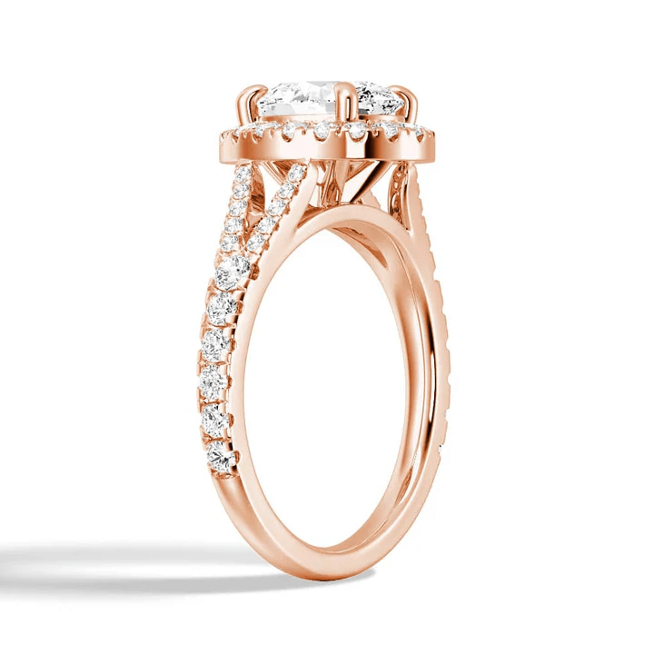 Split Shank Halo Oval Moissanite Engagement Ring - Novelle Vow