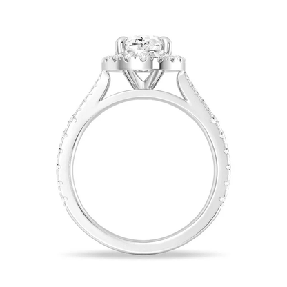Split Shank Halo Oval Moissanite Engagement Ring - Novelle Vow
