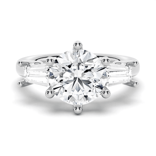 Tapered Baguette Three Stone Moissanite Engagement Ring - Novelle Vow