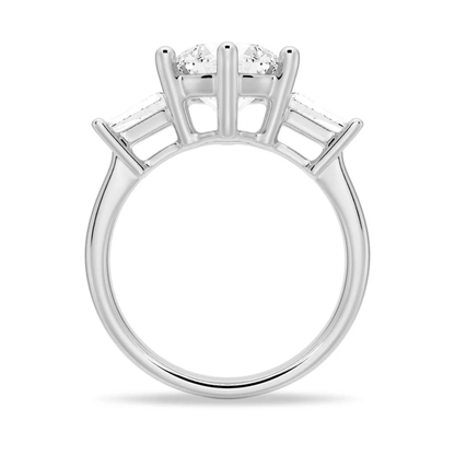 Tapered Baguette Three Stone Moissanite Engagement Ring - Novelle Vow