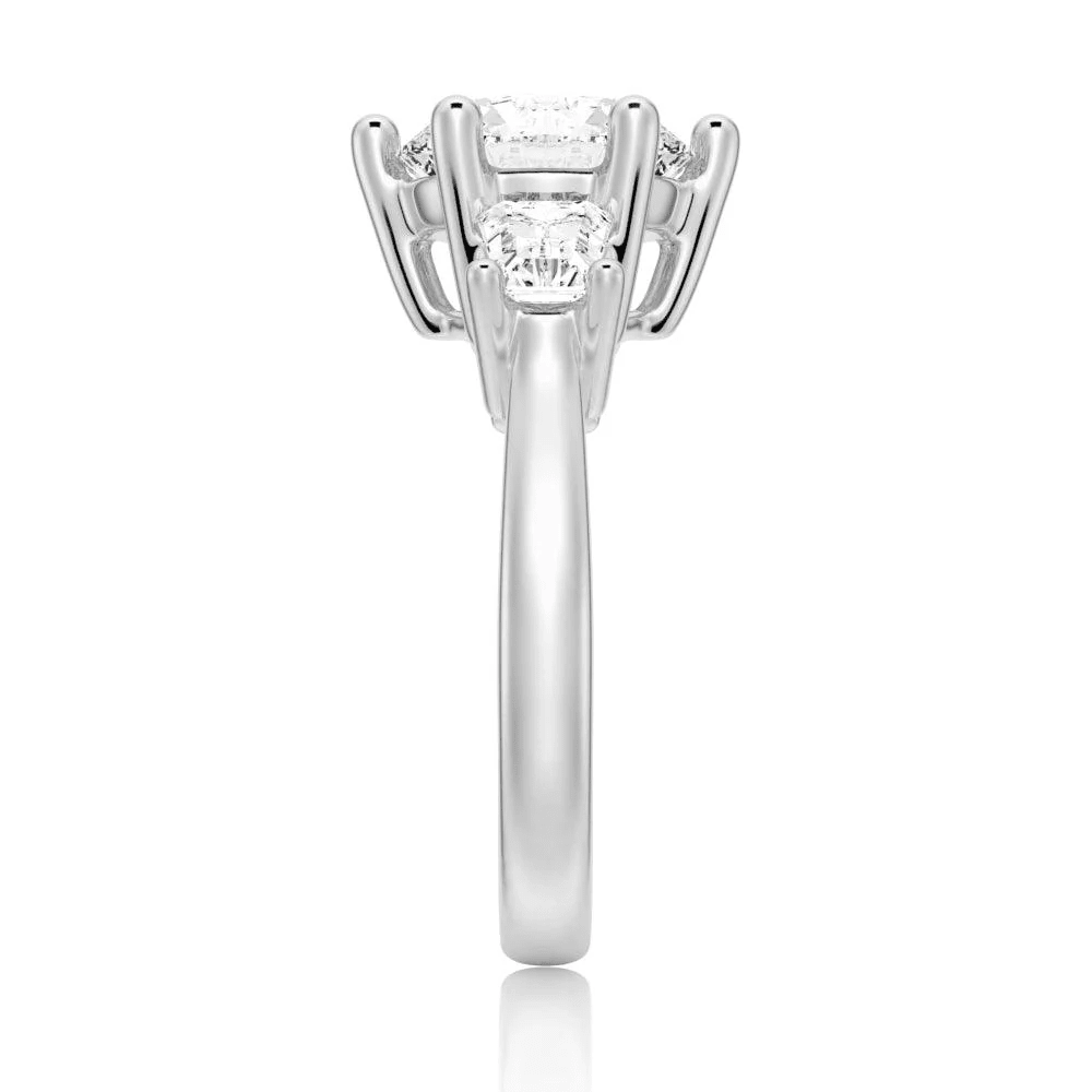 Tapered Baguette Three Stone Moissanite Engagement Ring - Novelle Vow