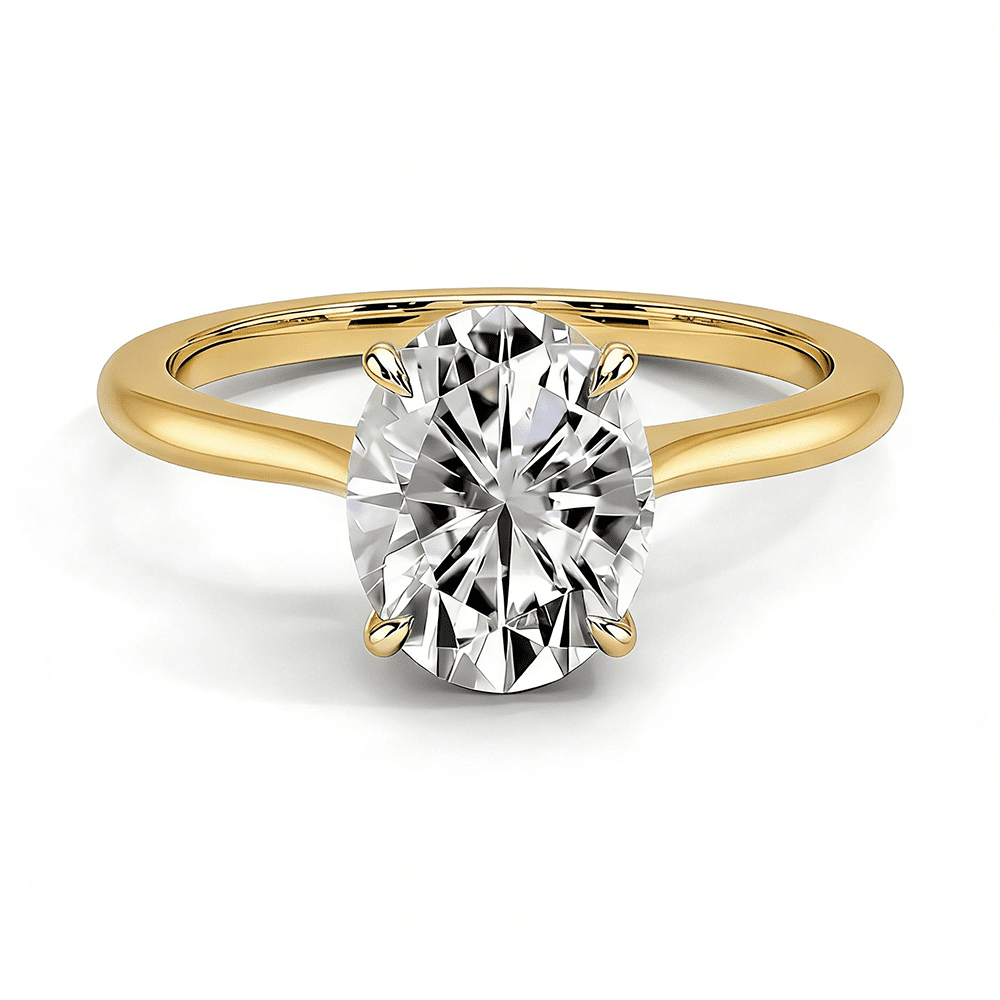 The Adeline - Oval Lab Grown Diamond Solitaire Engagement Ring - Novelle Vow