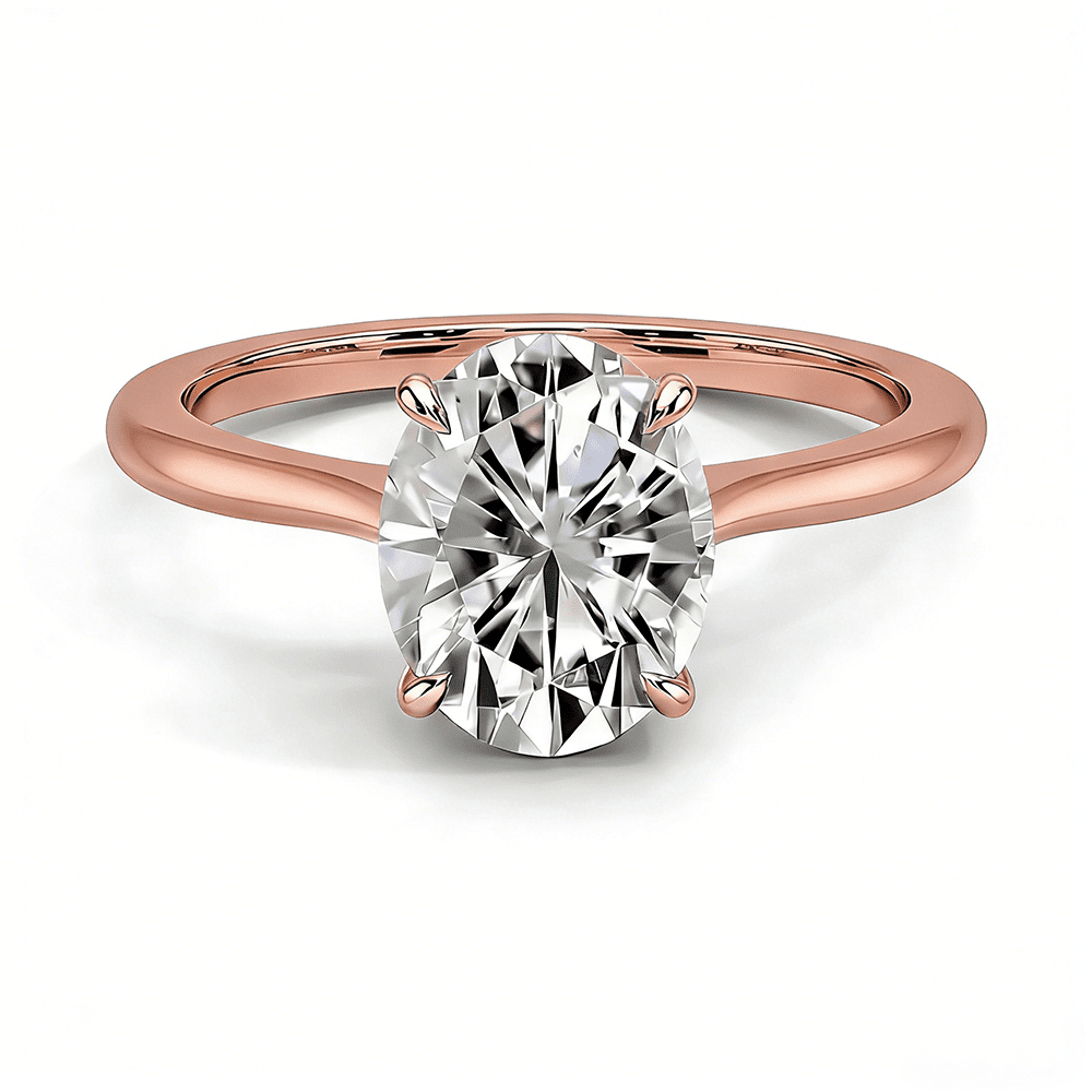 The Adeline - Oval Lab Grown Diamond Solitaire Engagement Ring - Novelle Vow
