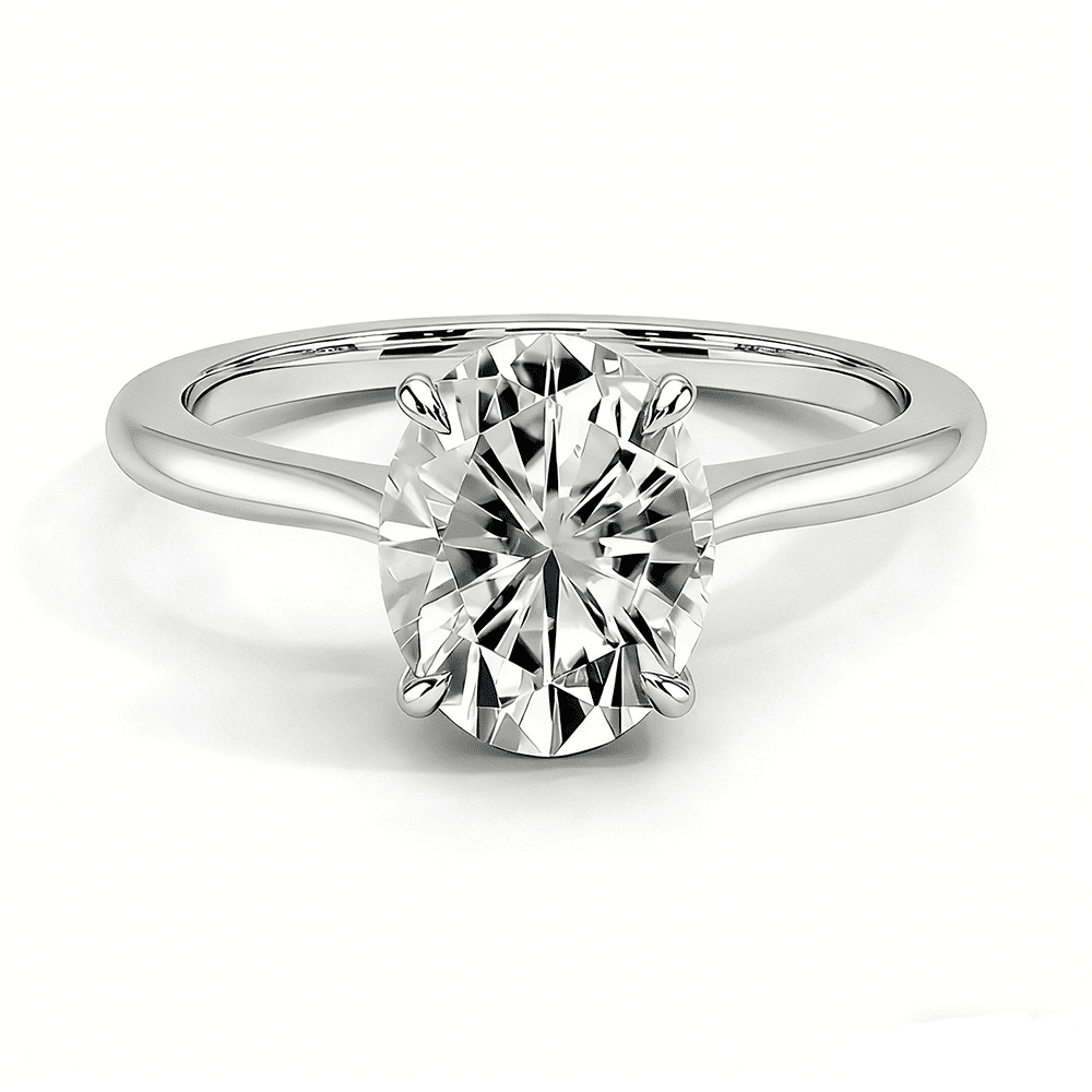 The Adeline - Oval Lab Grown Diamond Solitaire Engagement Ring - Novelle Vow