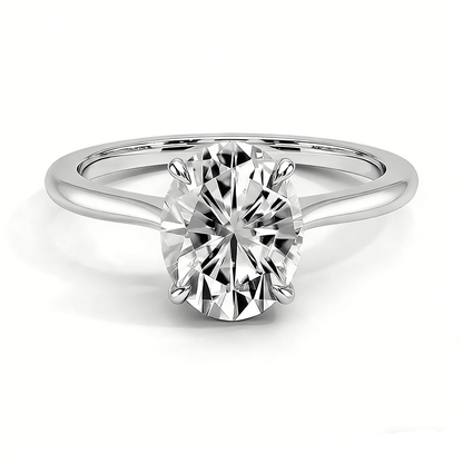 The Adeline - Oval Lab Grown Diamond Solitaire Engagement Ring - Novelle Vow
