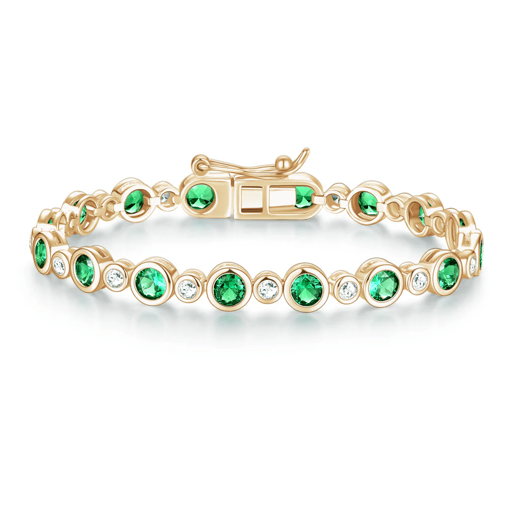 The Bondi - Emerald Cut Bezel Set Tennis Bracelet (4.24 CTW) - Novelle Vow