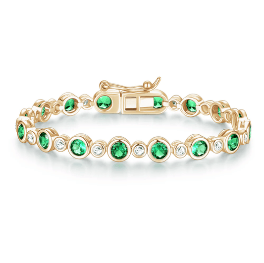 The Bondi - Emerald Cut Bezel Set Tennis Bracelet (4.24 CTW) - Novelle Vow