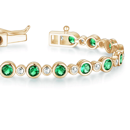 The Bondi - Emerald Cut Bezel Set Tennis Bracelet (4.24 CTW) - Novelle Vow