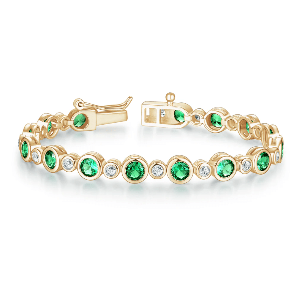 The Bondi - Emerald Cut Bezel Set Tennis Bracelet (4.24 CTW) - Novelle Vow