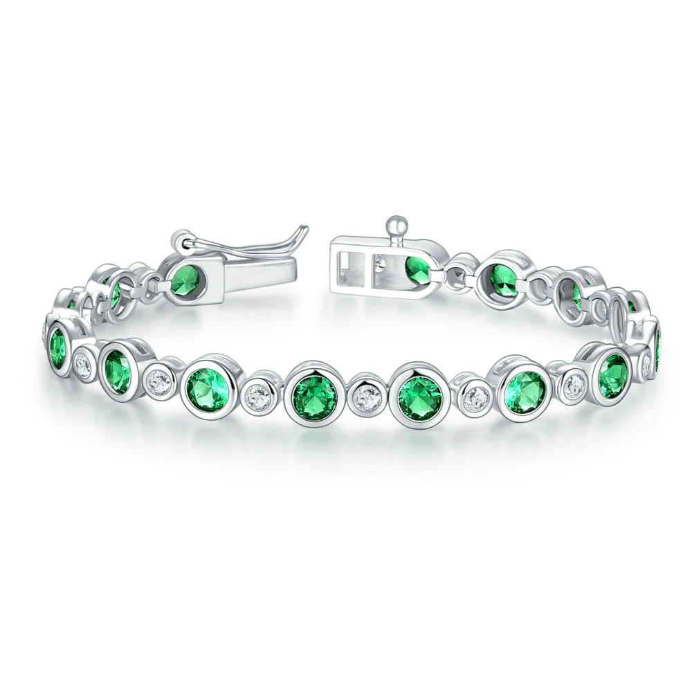 The Bondi - Emerald Cut Bezel Set Tennis Bracelet (4.24 CTW) - Novelle Vow