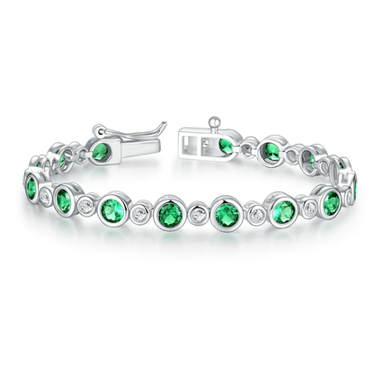 The Bondi - Emerald Cut Bezel Set Tennis Bracelet (4.24 CTW) - Novelle Vow