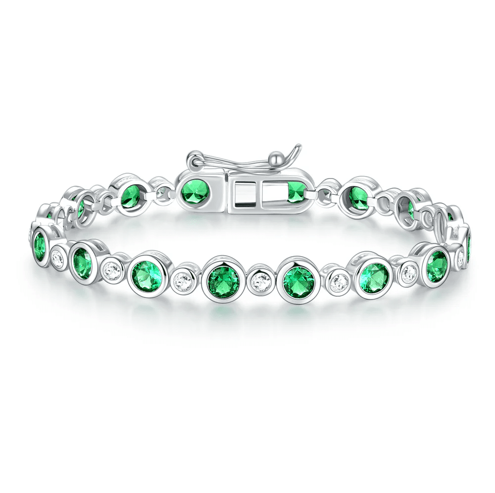 The Bondi - Emerald Cut Bezel Set Tennis Bracelet (4.24 CTW) - Novelle Vow