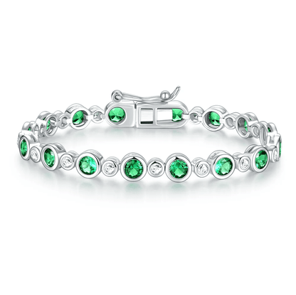 The Bondi - Emerald Cut Bezel Set Tennis Bracelet (4.24 CTW) - Novelle Vow