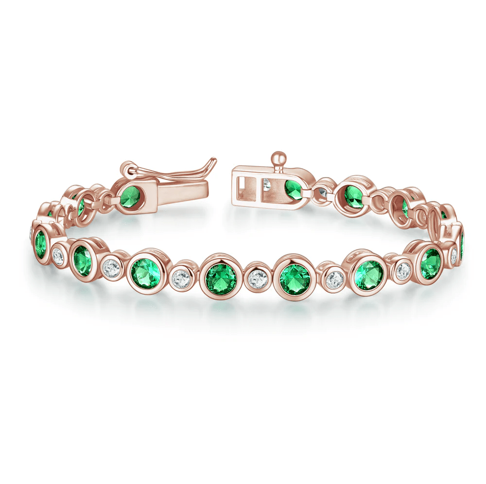 The Bondi - Emerald Cut Bezel Set Tennis Bracelet (4.24 CTW) - Novelle Vow