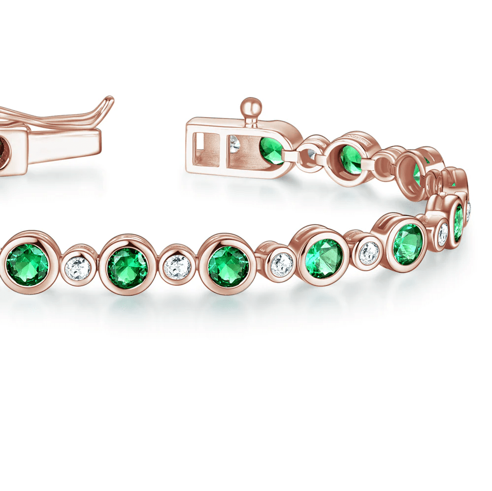 The Bondi - Emerald Cut Bezel Set Tennis Bracelet (4.24 CTW) - Novelle Vow