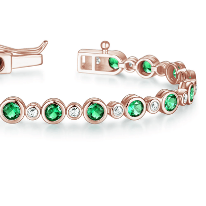The Bondi - Emerald Cut Bezel Set Tennis Bracelet (4.24 CTW) - Novelle Vow