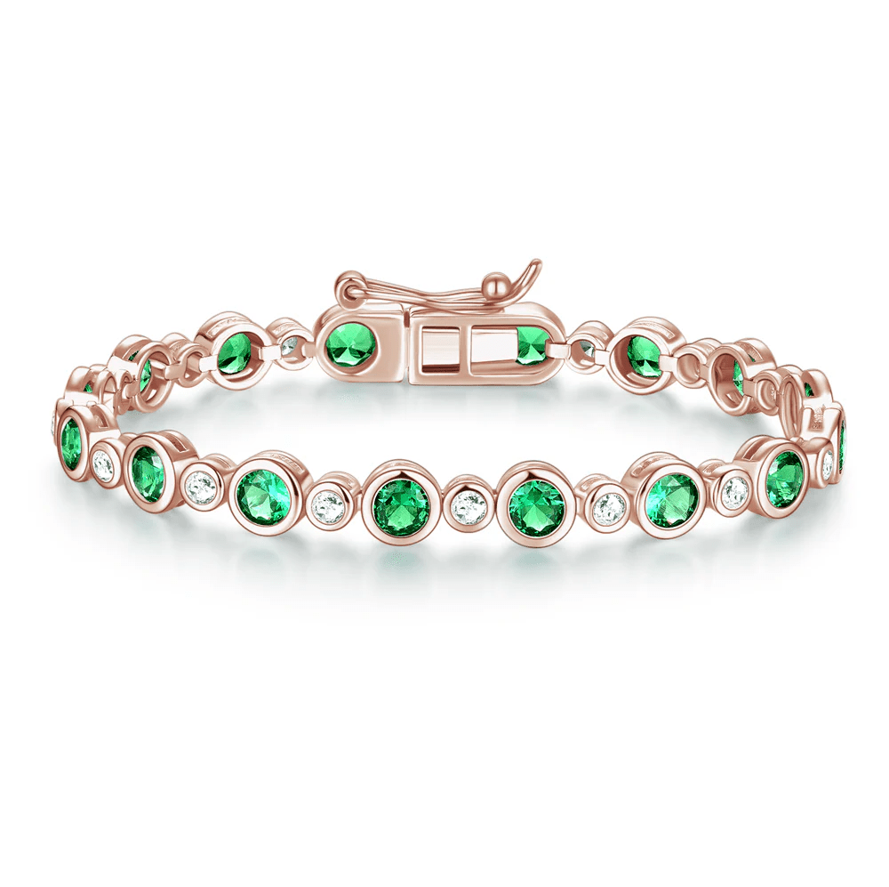 The Bondi - Emerald Cut Bezel Set Tennis Bracelet (4.24 CTW) - Novelle Vow