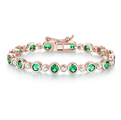 The Bondi - Emerald Cut Bezel Set Tennis Bracelet (4.24 CTW) - Novelle Vow