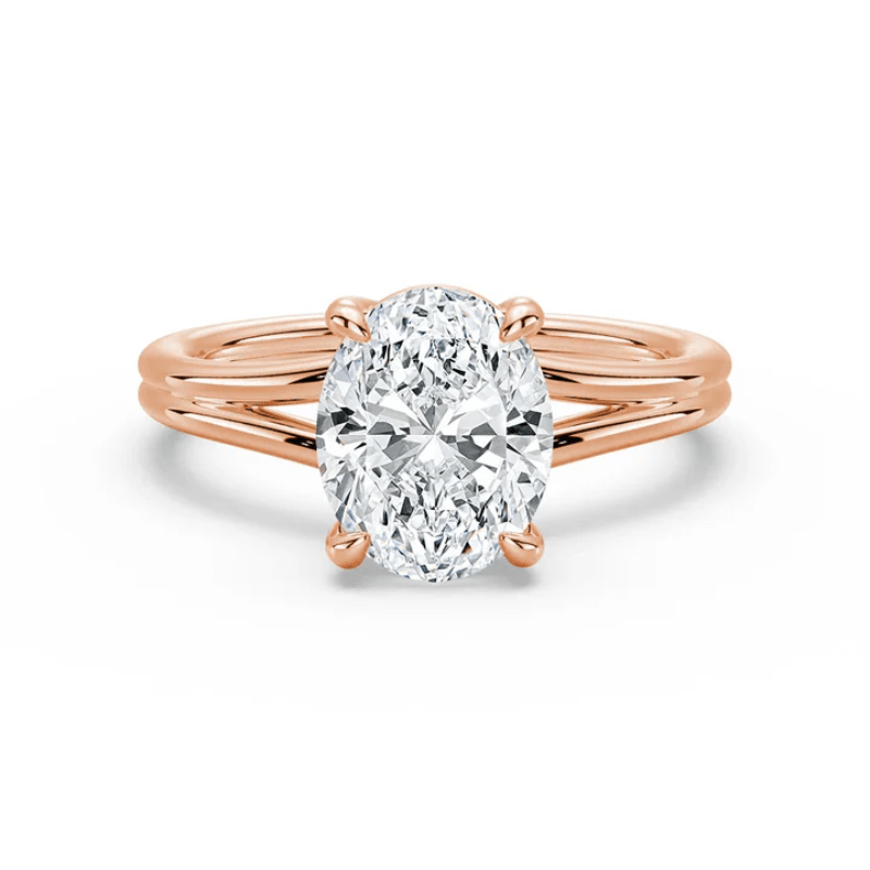 The Bronte - Lab Grown Oval Diamond Split Shank Engagement Ring - Novelle Vow