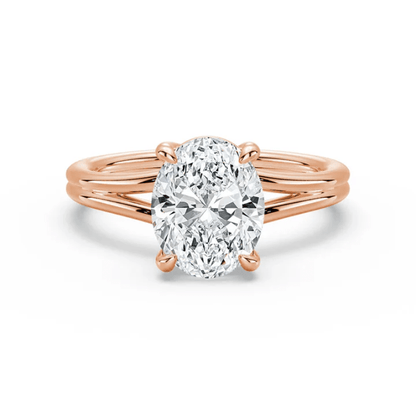 The Bronte - Lab Grown Oval Diamond Split Shank Engagement Ring - Novelle Vow