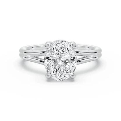 The Bronte - Lab Grown Oval Diamond Split Shank Engagement Ring - Novelle Vow