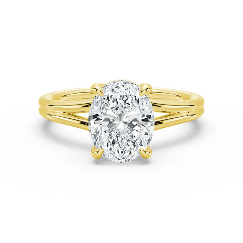 The Bronte - Lab Grown Oval Diamond Split Shank Engagement Ring - Novelle Vow