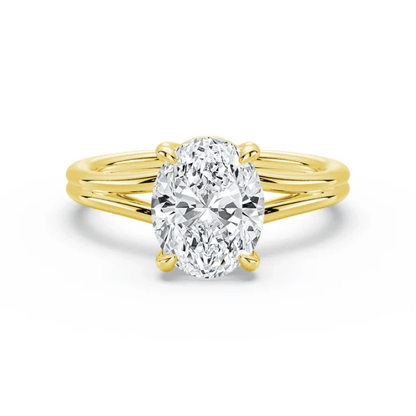 The Bronte - Lab Grown Oval Diamond Split Shank Engagement Ring - Novelle Vow