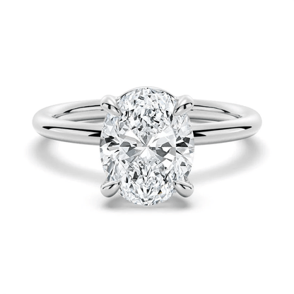 The Classic Oval Solitaire Moissanite Engagement Ring Timeless and Elegant style in White Gold - Novelle Vow
