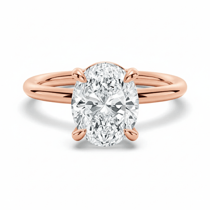 The Classic Oval Solitaire Moissanite Engagement Ring Timeless and Elegant style in Rose Gold