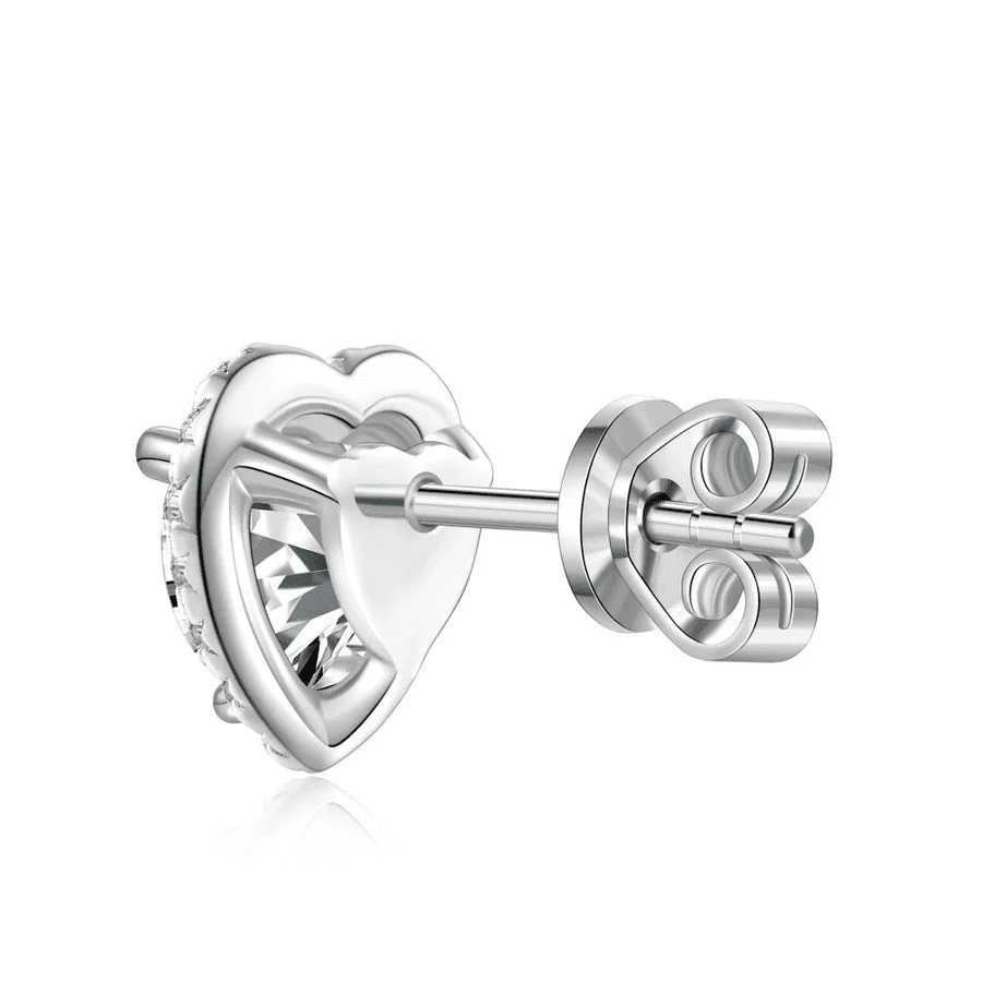 The Darling - Heart Halo Moissanite Stud Earrings (1 CTW) 