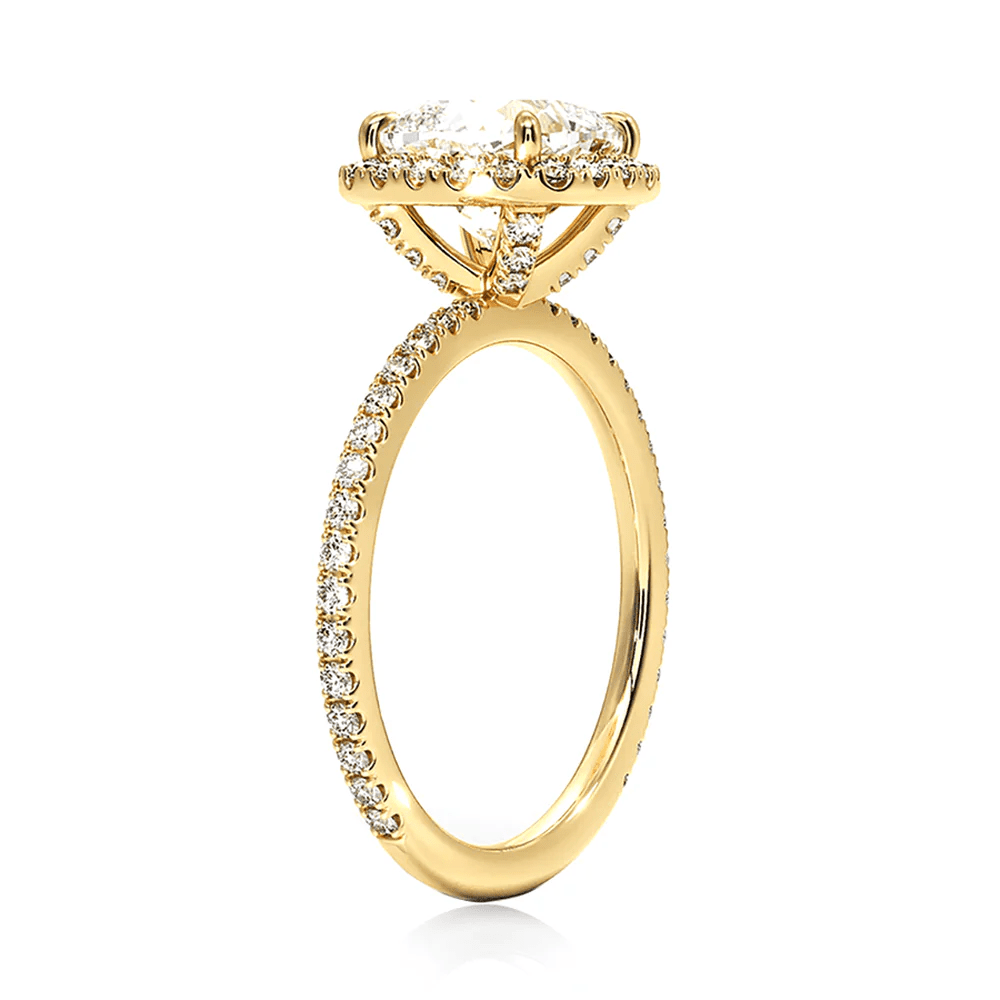 The Eleanor - Lab Grown Cushion Diamond Hidden Halo Engagement Ring - Novelle Vow